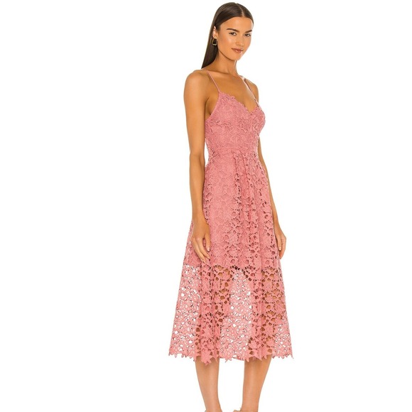 ASTR The Label Lace Blush Pink A-Line Midi Dress Size XL - Picture 2 of 6